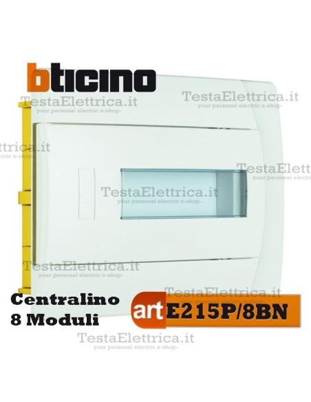 Centralino per cassette incasso 8 moduli din  E215P/8BN Bticino 