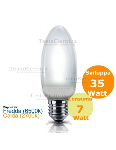 Lampada al Neon 7 Watt E27  Oliva Rosalight