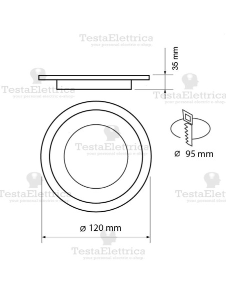 Faretto Led da incasso orientabile 90° 7w Dgk