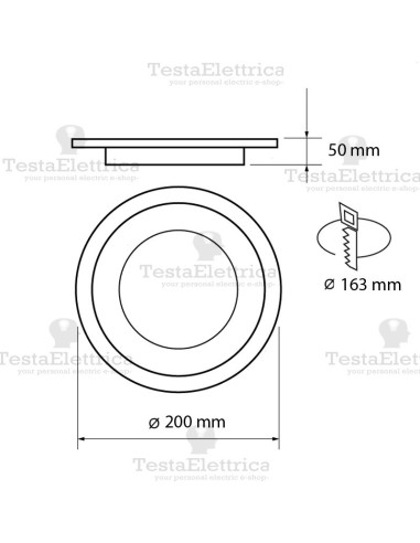 Faretto Led da incasso 24w tondo bordo vetro Dgk