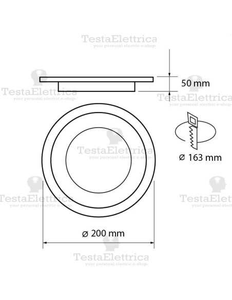 Faretto Led da incasso 24w tondo bordo vetro Dgk