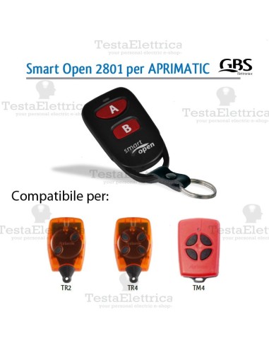 Radiocomando compatibile Aprimatic Smart Open 2801 Gbs 