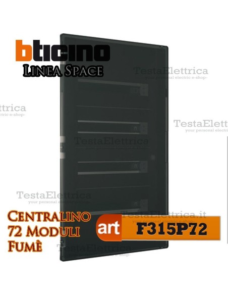 Centralino serie Space  Fumè F315P54 54 moduli din per quadri elettrici incasso Bticino 