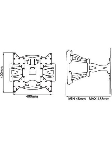 Staffa 40 - 60 Pollici SLIM Gbs