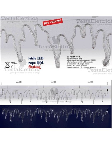 Stallattite luminosa a Led natalizia 3 metri RosaChristmas