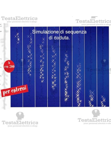 Tenda Luminosa a Led effetto sequenziale- Stringa singola RosaChristmas