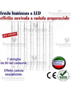 Tenda Luminosa a Led effetto nevicata  sequenziale- RosaChristmas