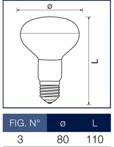 Lampada a incandescenza reflector R80 100W E27 Leuci