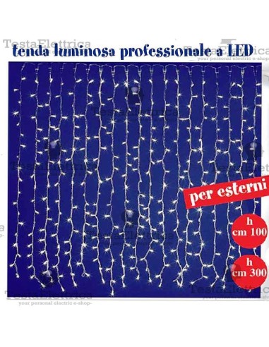 Tenda Luminosa a Led pofessionale  3 metri prolungabile RosaChristmas
