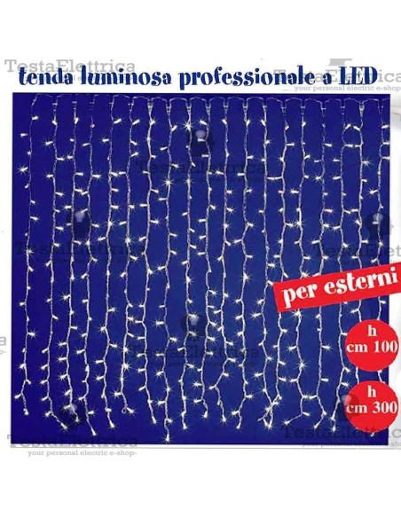 Tenda Luminosa a Led pofessionale  3 metri prolungabile RosaChristmas