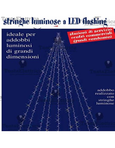 Stringa Luminosa a Led pofessionale Lunghezza 15 metri prolungabile RosaChristmas