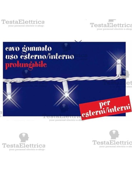 Stringa Luminosa a Led pofessionale Lunghezza 15 metri prolungabile RosaChristmas