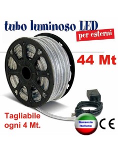 Tubo Luminoso a Led pofessionale 44 metri prolungabile e tagliabile RosaChristmas