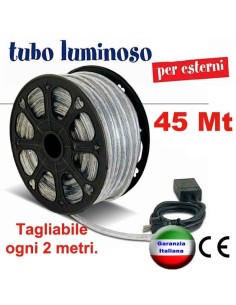 Tubo Luminoso pofessionale 44 metri prolungabile e tagliabile RosaChristmas