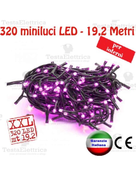 Serie da 320 minilucciole LED Glicine interno  RosaChristmas