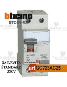 Interruttore Differenziale Salvavita 25A  220V Bticino