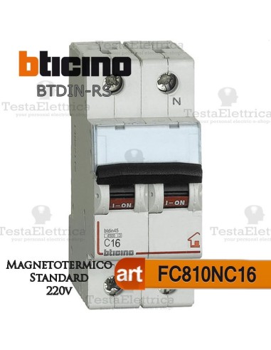 Interruttore magnetotermico C16A  220V Bticino