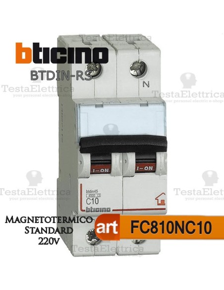 Interruttore magnetotermico C10A  220V Bticino