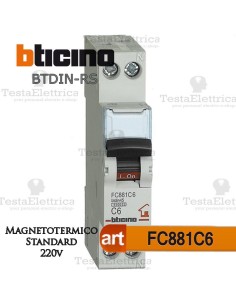 Interruttore magnetotermico C6A  220V Bticino