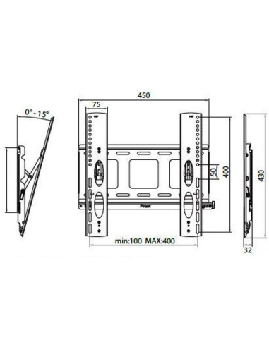 Staffa 23 - 42 Pollici fissa +inclinazione  Gbs
