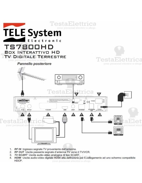 Decoder Digitale terrestre card reader FULL HD TS7800HD Telesystem