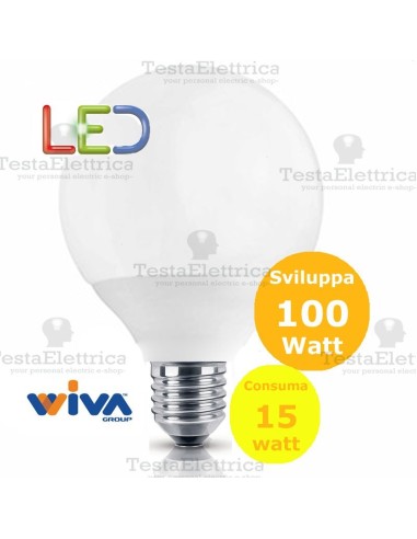 Lampadina a led Globo E27 15 Watt Pro Deco Wiva