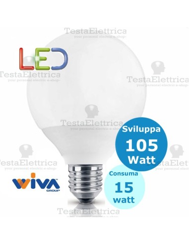 Lampadina a led Globo E27 15 Watt Pro Deco Wiva