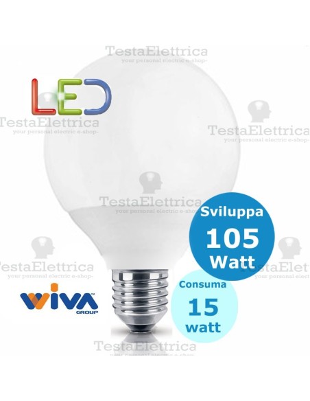 Lampadina a led Globo E27 15 Watt Pro Deco Wiva