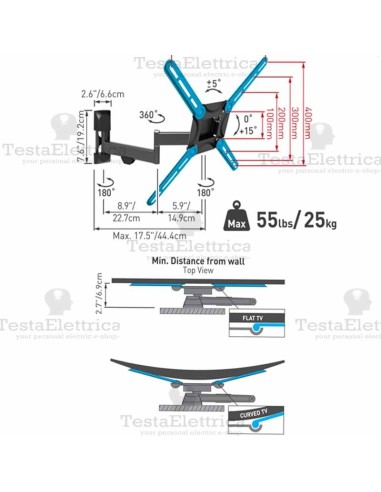 Staffa per TV curve max 56 Pollici Barkan