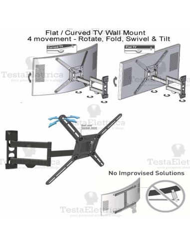Staffa per TV curve max 65 Pollici Barkan