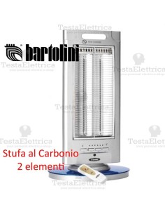 Stufa al carbonio 2 elementi 1000w Bartolini