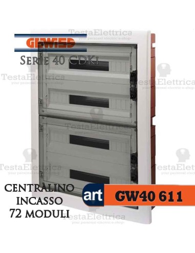 Centralino 72 moduli  per quadri elettrici incasso 40611 Gewiss