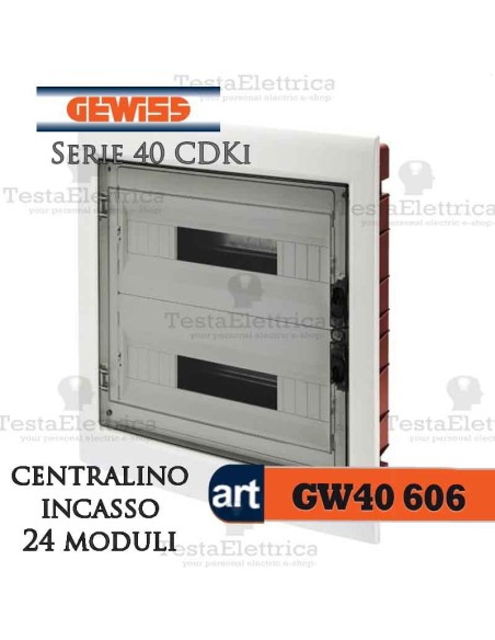 Centralino 24 moduli  per quadri elettrici incasso 40606 Gewiss