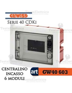 Centralino 8 moduli  per quadri elettrici incasso 40604 Gewiss