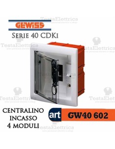 Centralino 6 moduli  per quadri elettrici incasso 40603 Gewiss