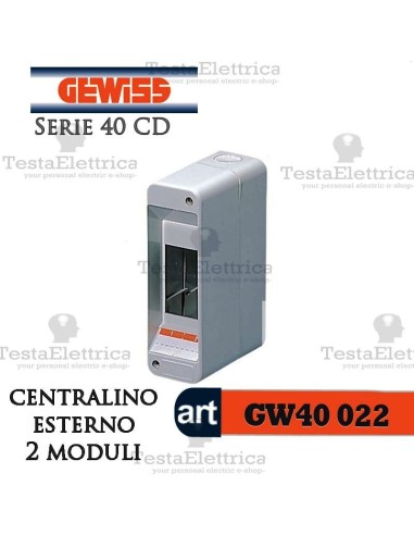 Centralino 2 moduli per quadri elettrici esterni 40022 Gewiss