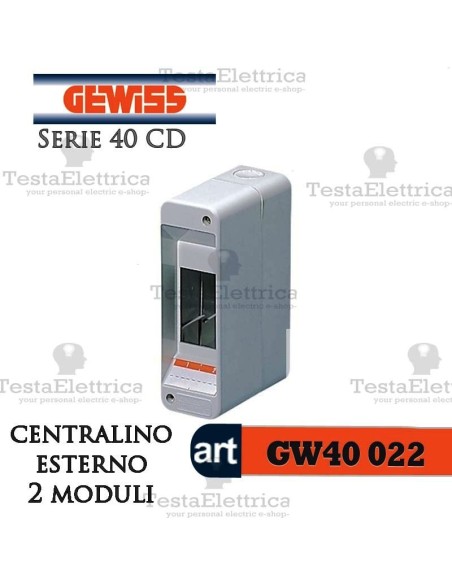 Centralino 2 moduli per quadri elettrici esterni 40022 Gewiss