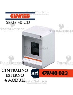 Centralino 4 moduli per quadri elettrici esterni 40023 Gewiss