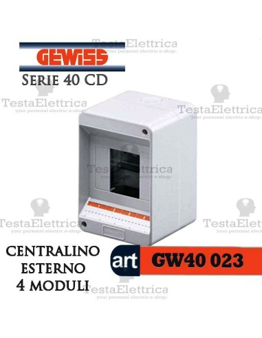 Centralino 4 moduli per quadri elettrici esterni 40023 Gewiss