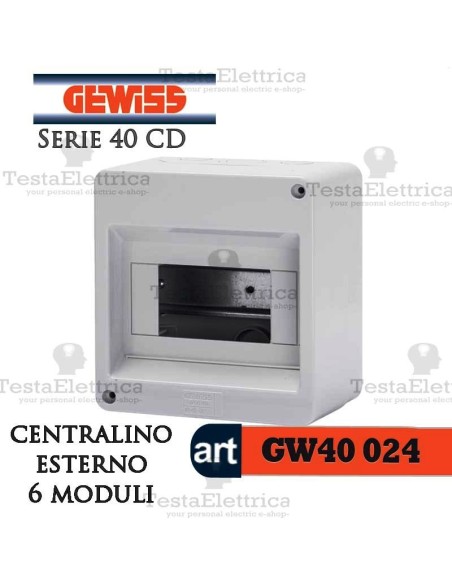 Centralino 4 moduli per quadri elettrici esterni 40023 Gewiss