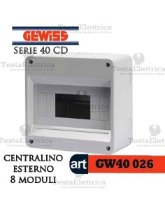 Centralino 8 moduli per quadri elettrici esterni 40026 Gewiss