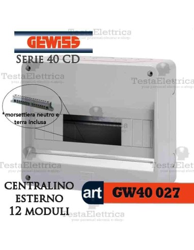 Centralino 8 moduli per quadri elettrici esterni 40026 Gewiss