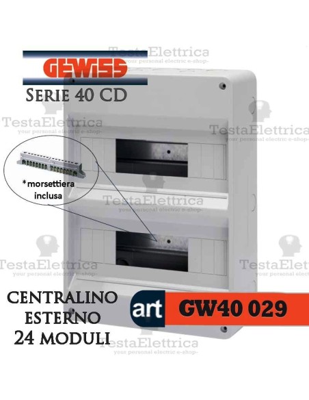 Centralino 12 moduli per quadri elettrici esterni 40027 Gewiss