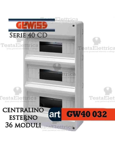 Centralino 36 moduli per quadri elettrici esterni 40031 Gewiss
