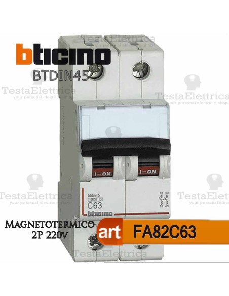 Interruttore magnetotermico C63A  220V Bticino