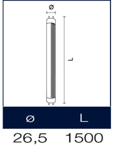 Tubo a led 150 cm T8 G13 30 watt Dgk