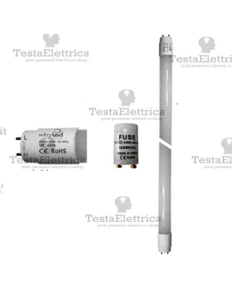 Tubo a led 150 cm T8 Tutto Vetro 24 watt Whyled by sice