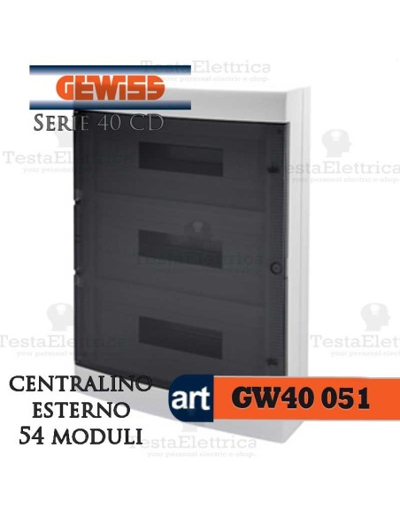 Centralino 54 moduli per quadri elettrici esterni 40051 Gewiss