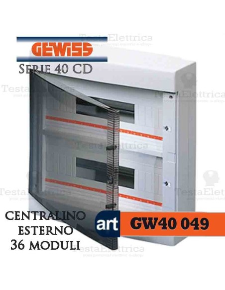 Centralino 36 moduli per quadri elettrici esterni 40049 Gewiss