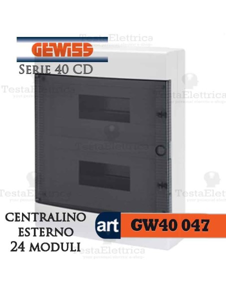 Centralino 24 moduli per quadri elettrici esterni 40047 Gewiss